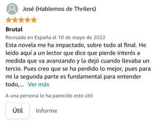 Esta novela me ha impactado, sobre todo al final.
He leído aquí a un lector que dice que pierde interés a medida que va avanzando y la dejó cuando llevaba un tercio. Pues creo que se ha perdido lo mejor, pues para mi la segunda parte es fundamental para entender todo, pero cada uno tenemos nuestra opinión, lógicamente, y todas respetables.
Escritora muy valiente, y si lo lees hasta el final entenderás por qué.
Muy recomendable.